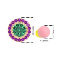 Round Bezel Halo Studs