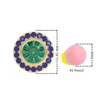 Round Bezel Halo Studs