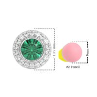 Round Bezel Halo Studs