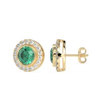 Round Bezel Halo Studs