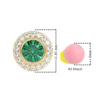 Round Bezel Halo Studs