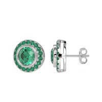 Round Bezel Halo Studs
