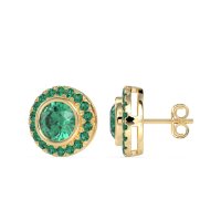 Round Bezel Halo Studs