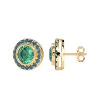 Round Bezel Halo Studs