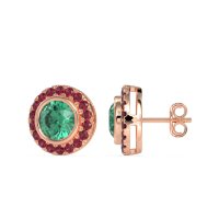 Round Bezel Halo Studs