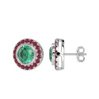 Round Bezel Halo Studs