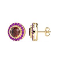 Round Bezel Halo Studs