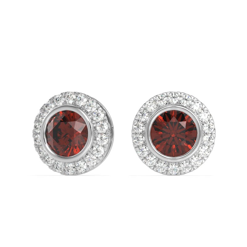 Round Bezel Halo Studs
