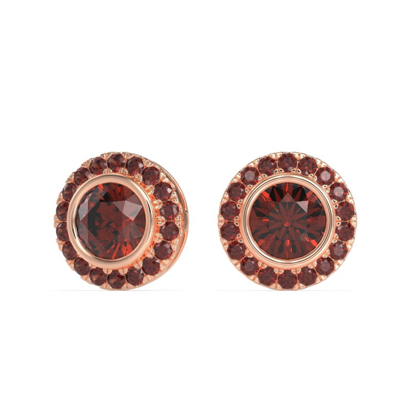 Round Bezel Halo Studs