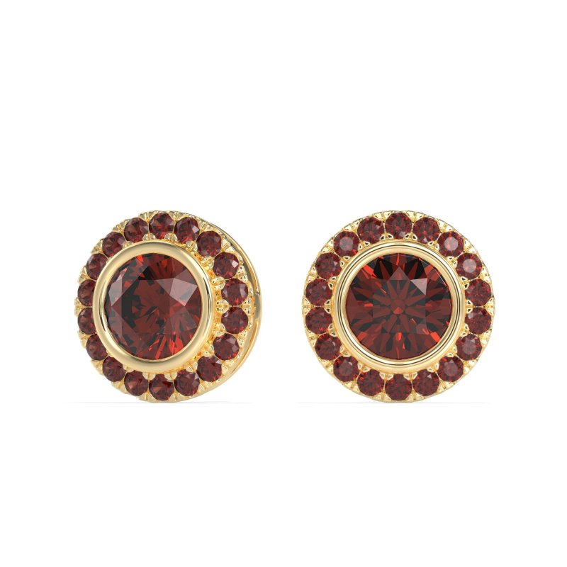 Round Bezel Halo Studs