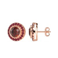 Round Bezel Halo Studs