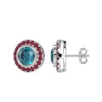 Round Bezel Halo Studs