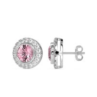 Round Bezel Halo Studs