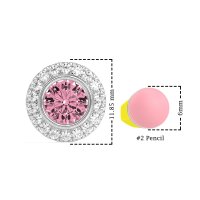 Round Bezel Halo Studs