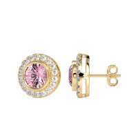 Round Bezel Halo Studs