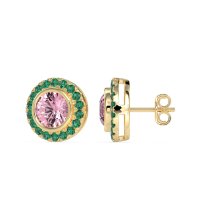 Round Bezel Halo Studs