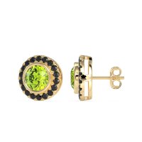 Round Bezel Halo Studs