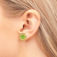 Round Bezel Halo Studs