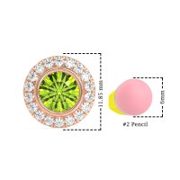 Round Bezel Halo Studs