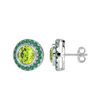 Round Bezel Halo Studs