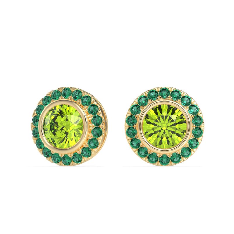 Round Bezel Halo Studs