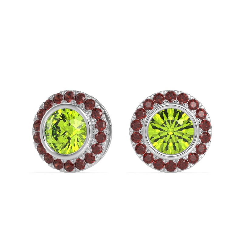 Round Bezel Halo Studs