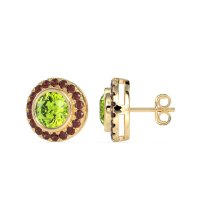 Round Bezel Halo Studs