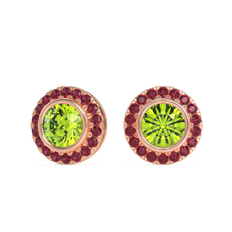 Round Bezel Halo Studs