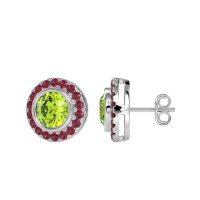 Round Bezel Halo Studs