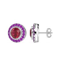 Round Bezel Halo Studs