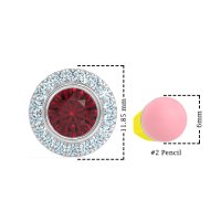 Round Bezel Halo Studs