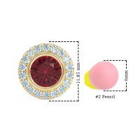 Round Bezel Halo Studs