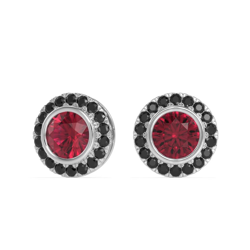 Round Bezel Halo Studs