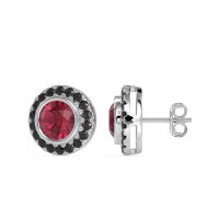 Round Bezel Halo Studs