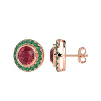 Round Bezel Halo Studs
