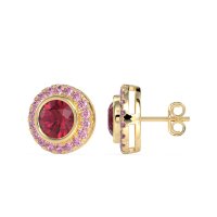 Round Bezel Halo Studs