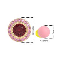Round Bezel Halo Studs
