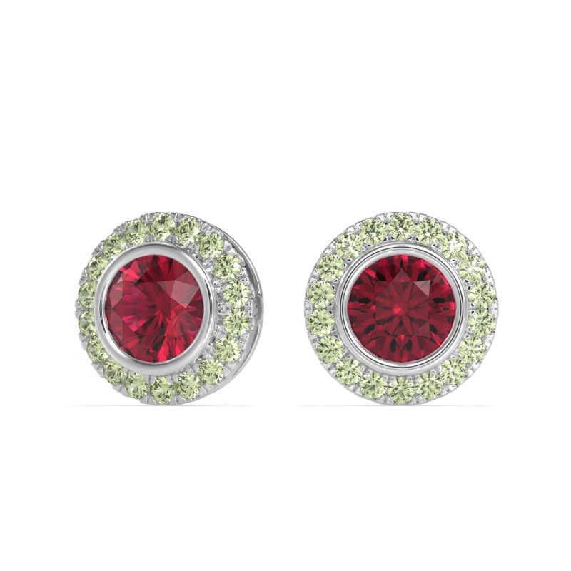 Round Bezel Halo Studs