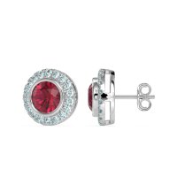 Round Bezel Halo Studs