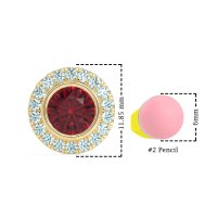 Round Bezel Halo Studs