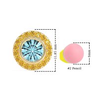 Round Bezel Halo Studs