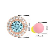 Round Bezel Halo Studs