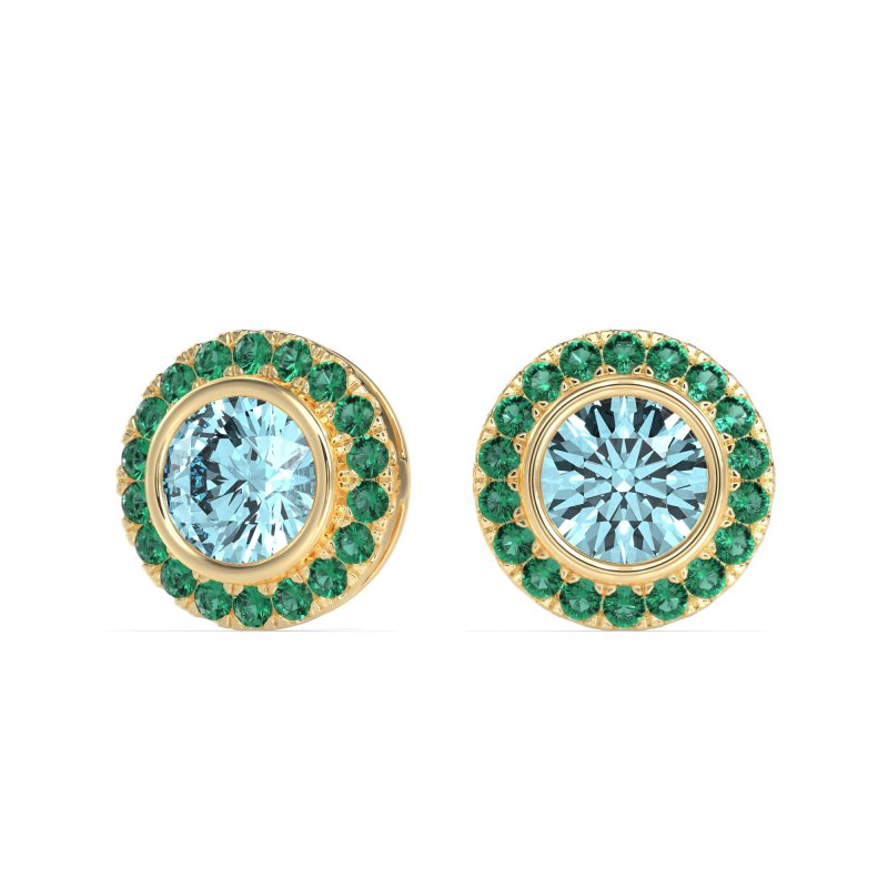 Round Bezel Halo Studs