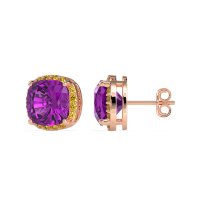 Cushion Prong-Set Halo Studs
