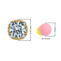 Cushion Prong-Set Halo Studs