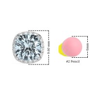 Cushion Prong-Set Halo Studs