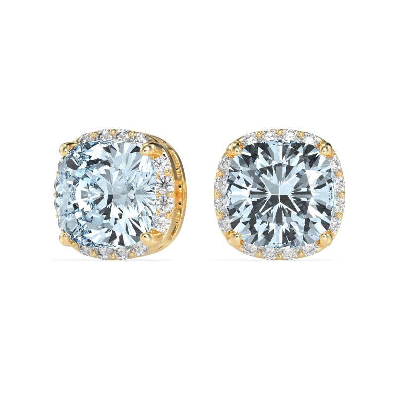 Cushion Prong-Set Halo Studs