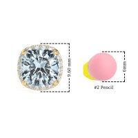 Cushion Prong-Set Halo Studs
