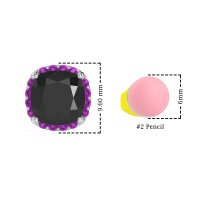 Cushion Prong-Set Halo Studs