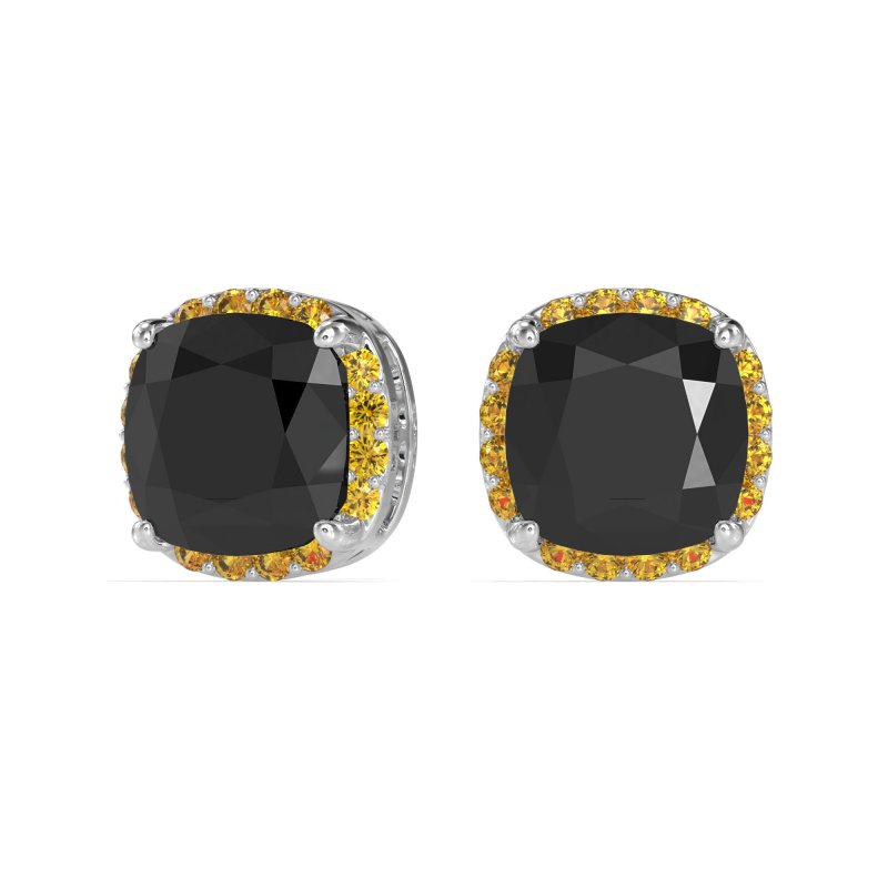Cushion Prong-Set Halo Studs